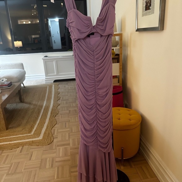 Purple Michael Costello Revolve Gown - Picture 3 of 5